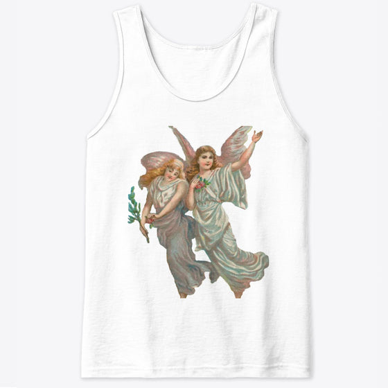 Unisex Cotton Tank Top with Heavenly Angel Art Print