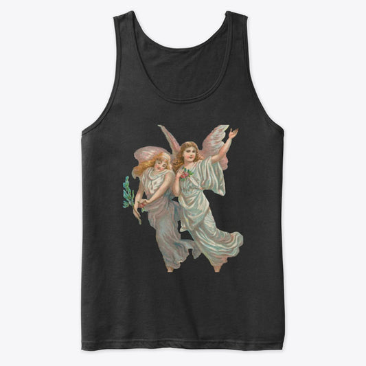 Unisex Cotton Tank Top with Heavenly Angel Art Print