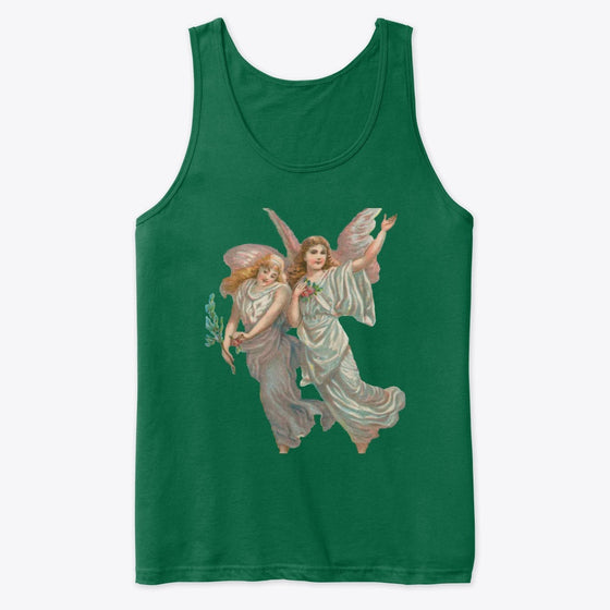 Unisex Cotton Tank Top with Heavenly Angel Art Print
