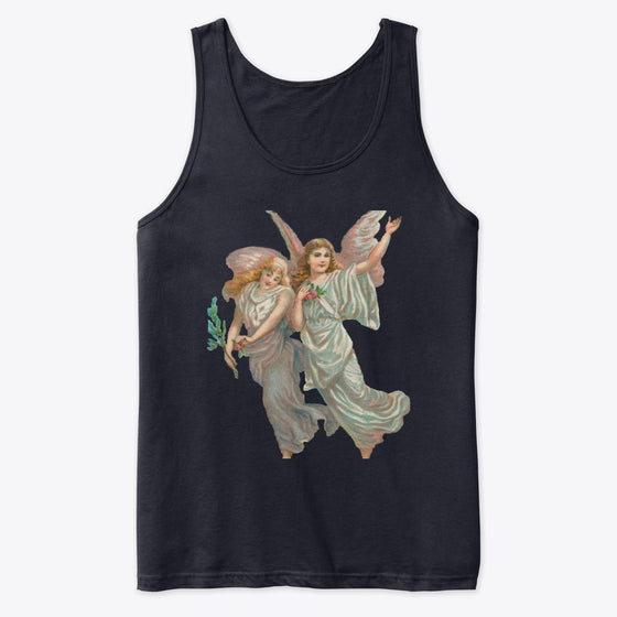Unisex Cotton Tank Top with Heavenly Angel Art Print