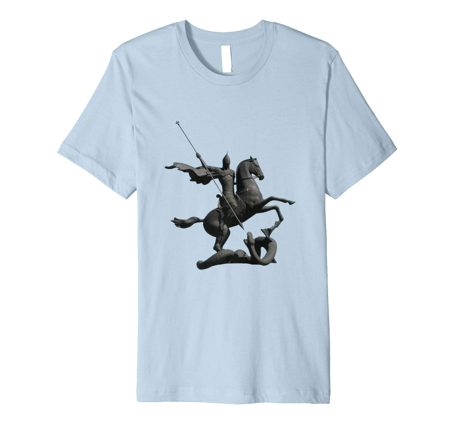 Unisex Cotton Tee Premium T-shirt Saint George and Dragon Baby Blue