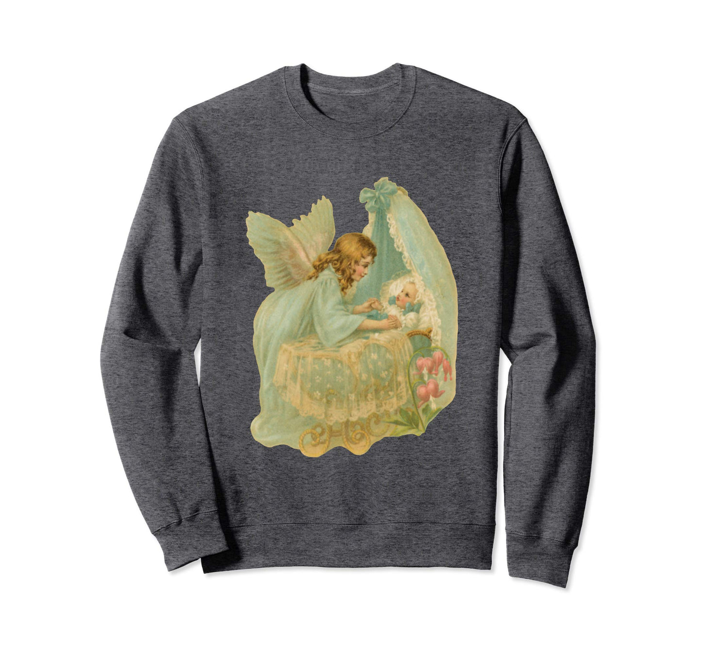 Unisex Crewneck Sweatshirt Angel over Bassinet Grey