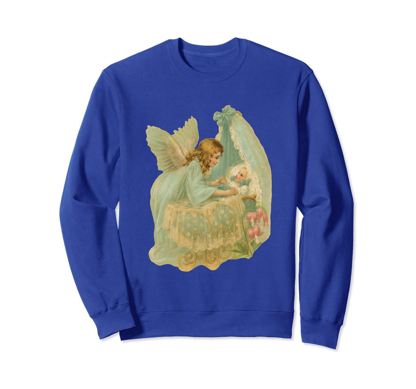 Unisex Crewneck Sweatshirt Angel over Bassinet Royal Blue