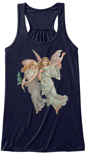 Womens Flowy Tank Top with Heavenly Angel Art Print