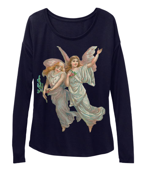Womens Long Sleeve Tee with Heavenly Angel Art Print