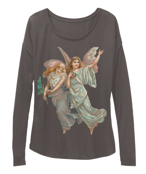 Womens Long Sleeve Tee with Heavenly Angel Art Print