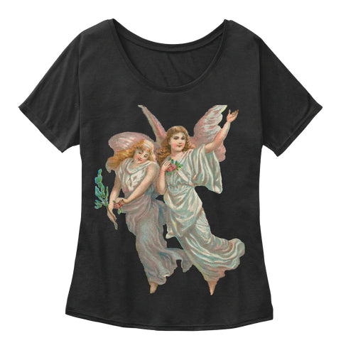 Womens Slouchy Tee with Heavenly Angel Art Print