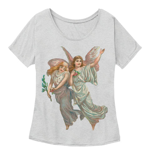 Womens Slouchy Tee with Heavenly Angel Art Print