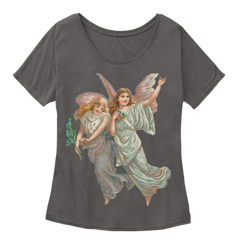 Womens Slouchy Tee with Heavenly Angel Art Print