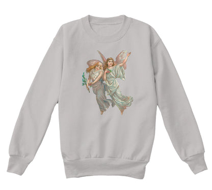 Kids Crewneck Sweatshirt with Heavenly Angel Art Print
