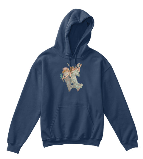Kids Hoodie Sweatshirt with Heavenly Angels Art Print