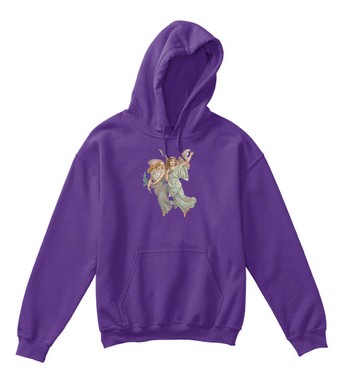Kids Hoodie Sweatshirt with Heavenly Angels Art Print