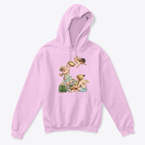 Kids Hoodie Sweatshirt with Cherubs Playing Music