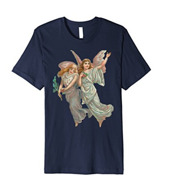 Unisex Cotton Tee T-shirt with Heavenly Angel Art Print
