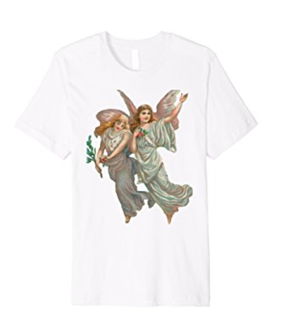 Unisex Cotton Tee T-shirt with Heavenly Angel Art Print
