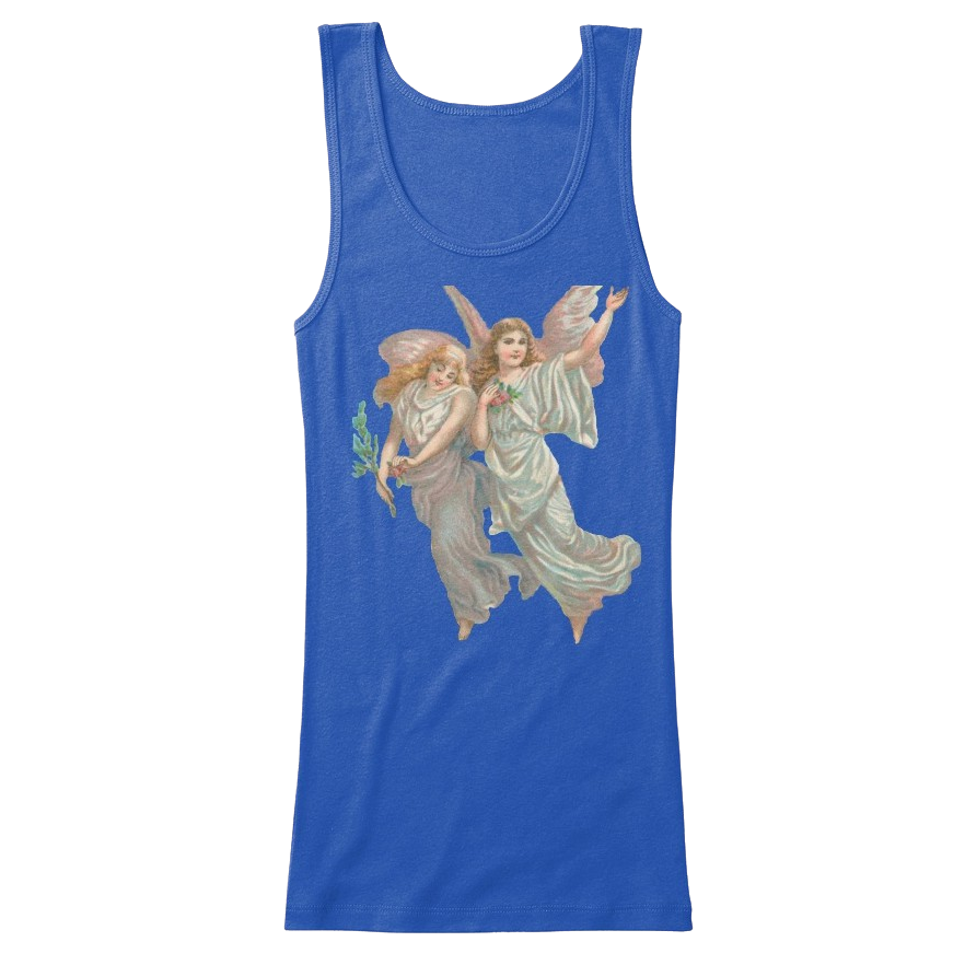 Mythic Art Clothing Womens Cotton Tank Top with Heavenly Angel Art Print True Royal Front