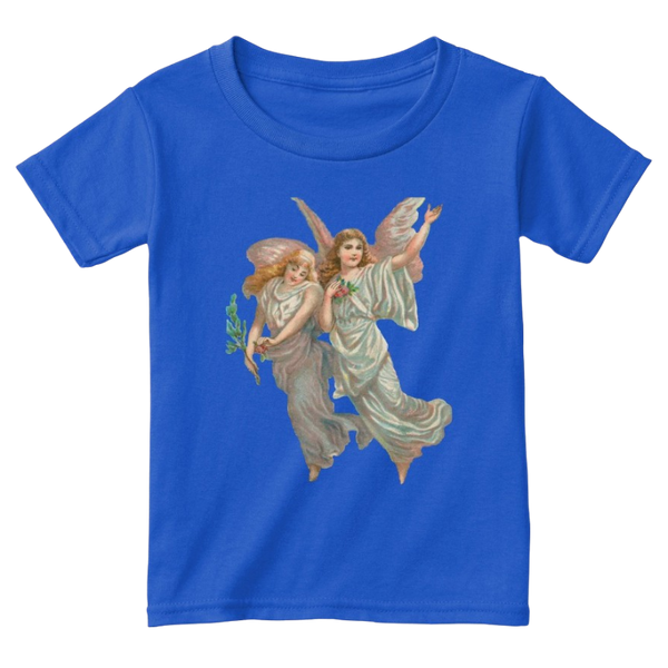 Mythic Art Clothing Toddler Classic Cotton Tee with Heavenly Angel Art Print Royal Front