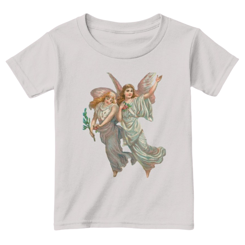 Mythic Art Clothing Toddler Classic Cotton Tee with Heavenly Angel Art Print Sport Grey Front