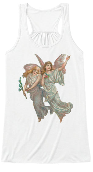 Womens Flowy Tank Top with Heavenly Angel Art Print