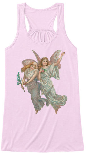 Womens Flowy Tank Top with Heavenly Angel Art Print