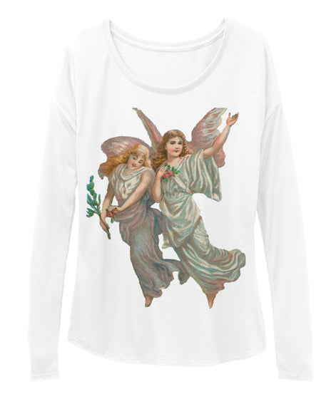 Womens Long Sleeve Tee with Heavenly Angel Art Print