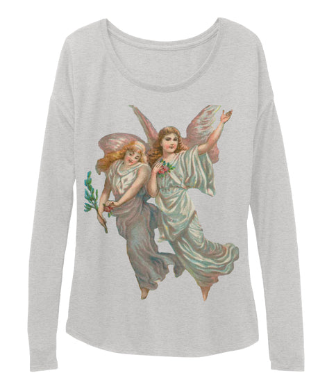 Womens Long Sleeve Tee with Heavenly Angel Art Print