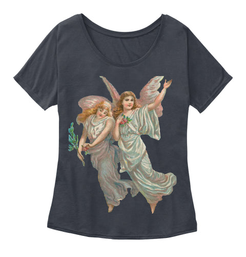 Womens Slouchy Tee with Heavenly Angel Art Print